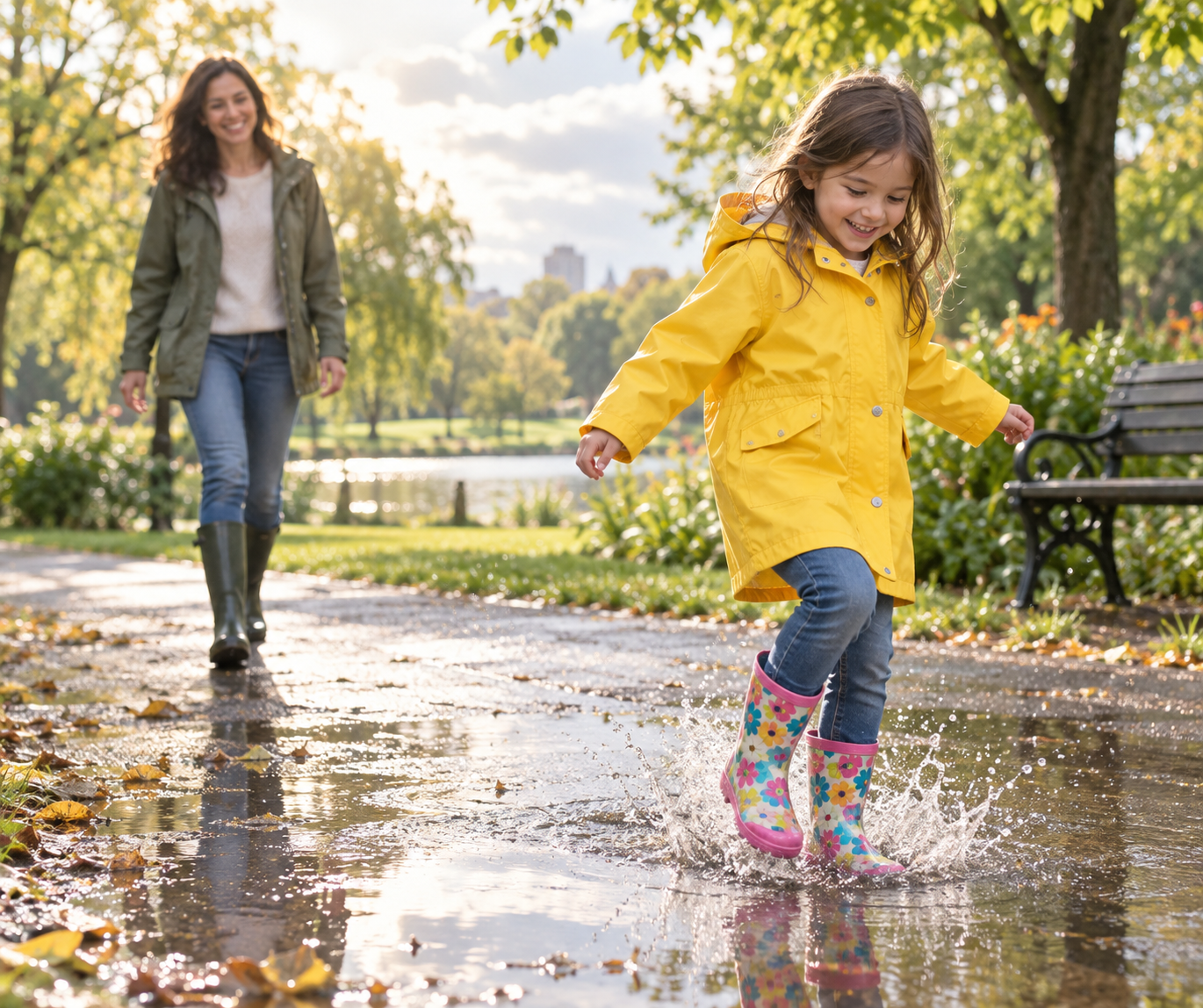 Kids’ boots in use